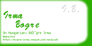 irma bogre business card